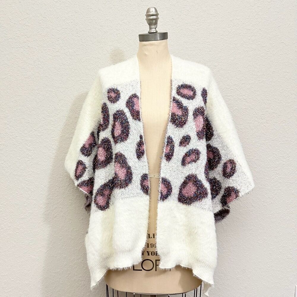 by ANTHROPOLOGIE Kenzie Cardigan Sweater Cream Shimmer Bolero NWT